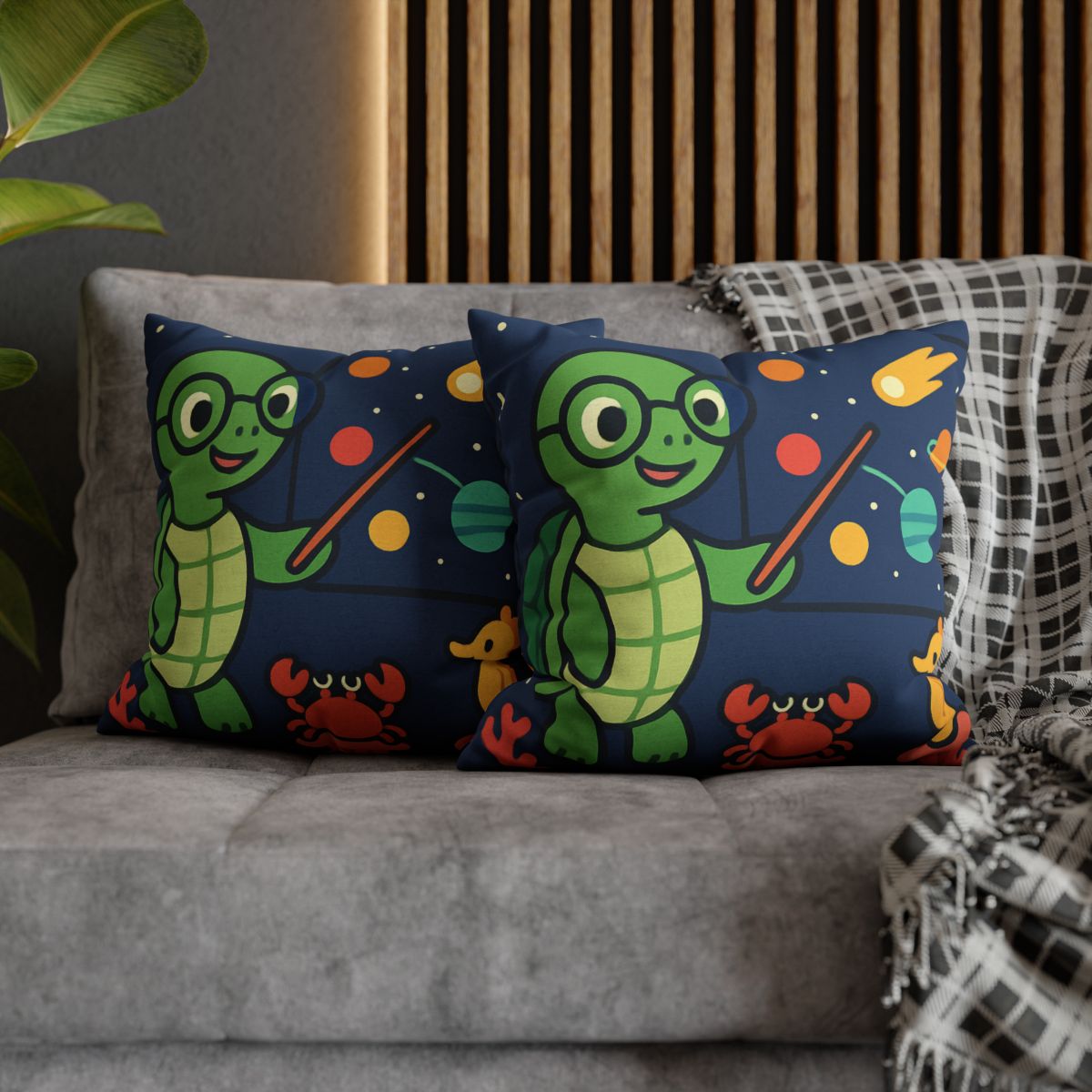 Comet Classroom Turtle personalized pillow covers