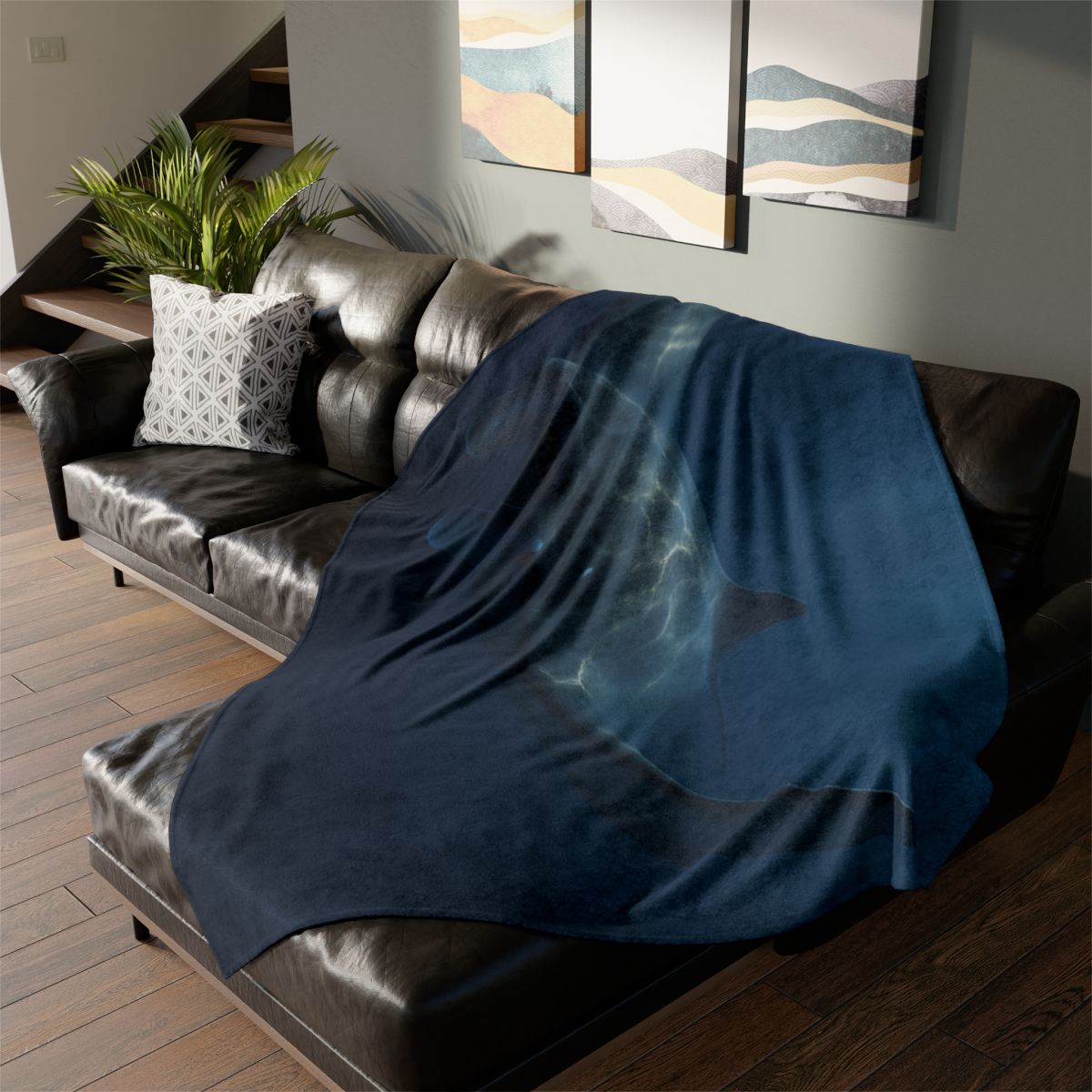 Moonlit Glide Manta Ray warm winter blankets