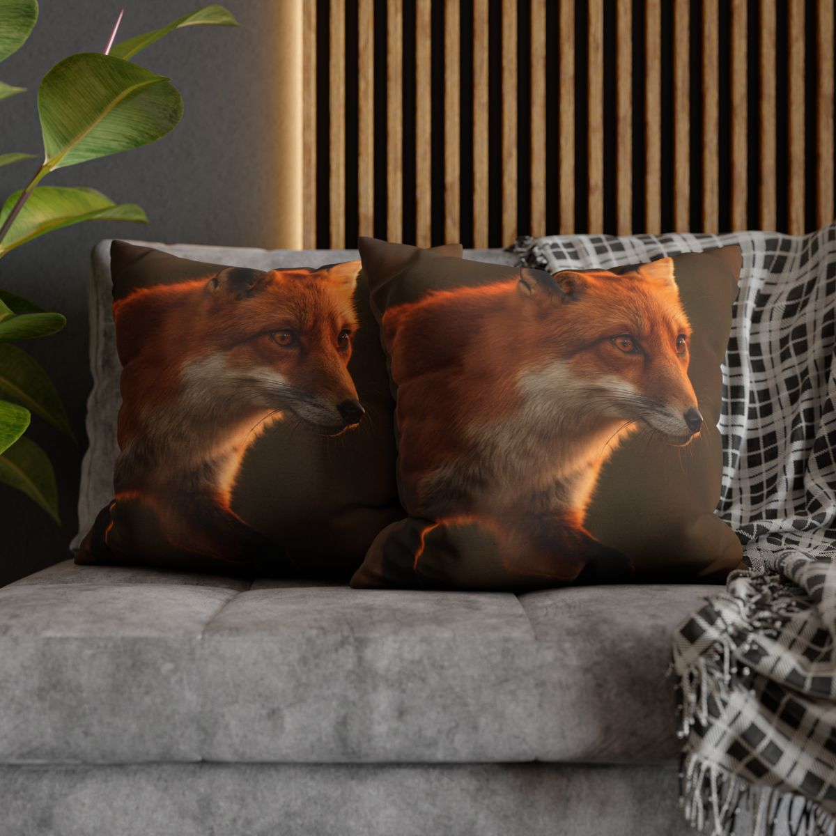 Crimson Whisper Red Fox personalized pillow covers