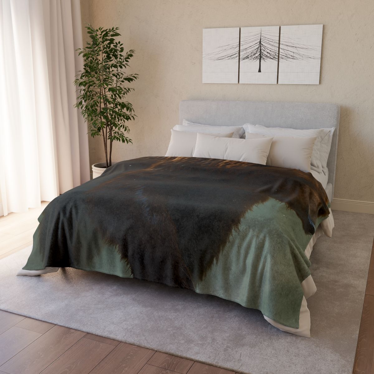 River King Grizzly Bear designer printed blankets