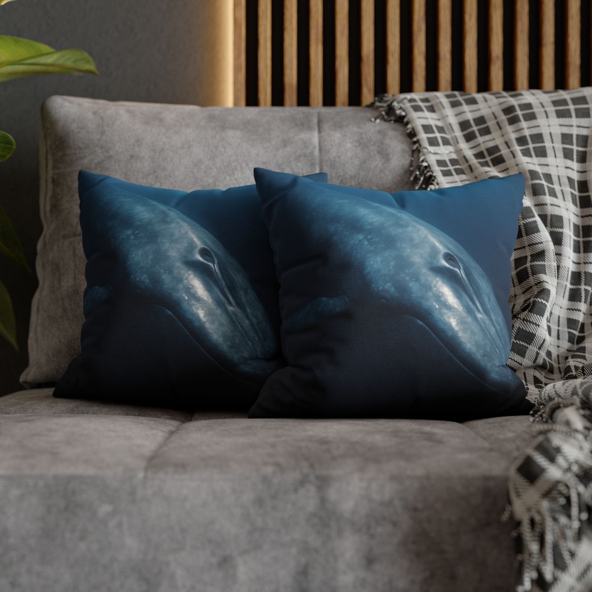 Ocean Song Blue Whale designer print pillow cases