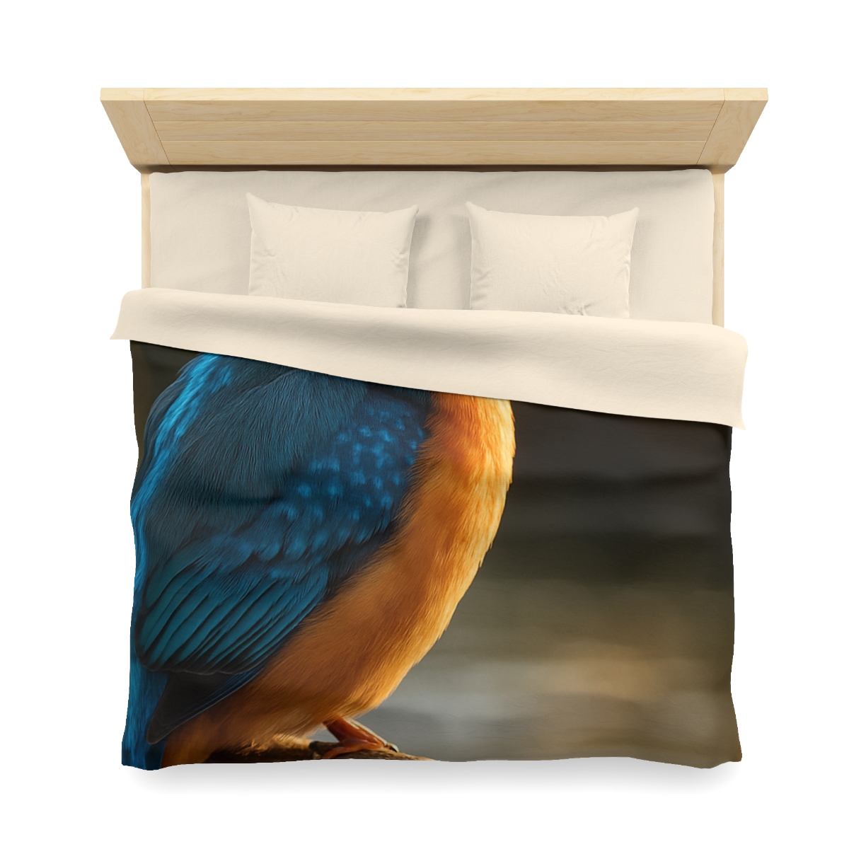 Azure Gaze Common Kingfisher designer printed duvets