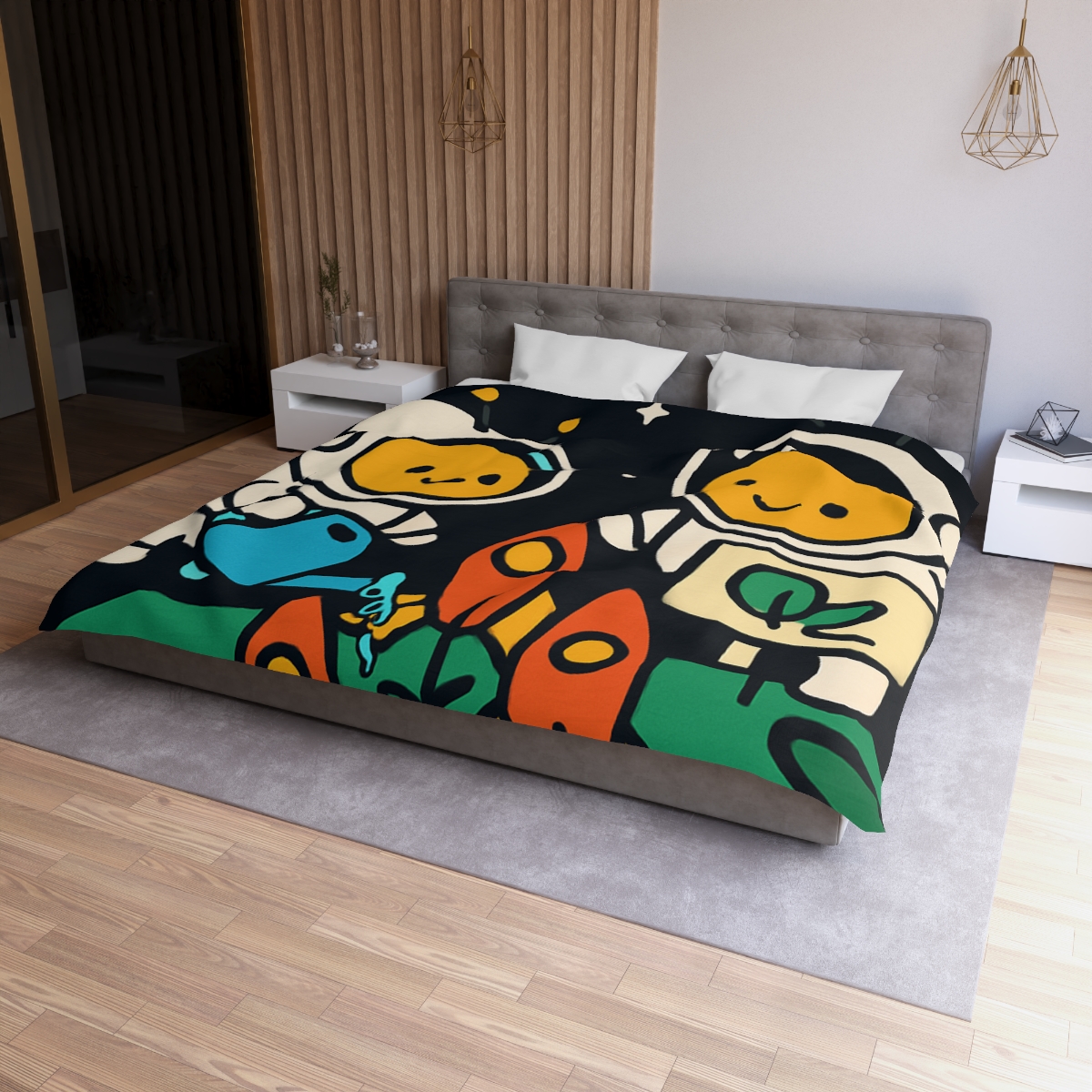 Rocket Garden Of The Bumblebee Astronauts soft comforter duvets