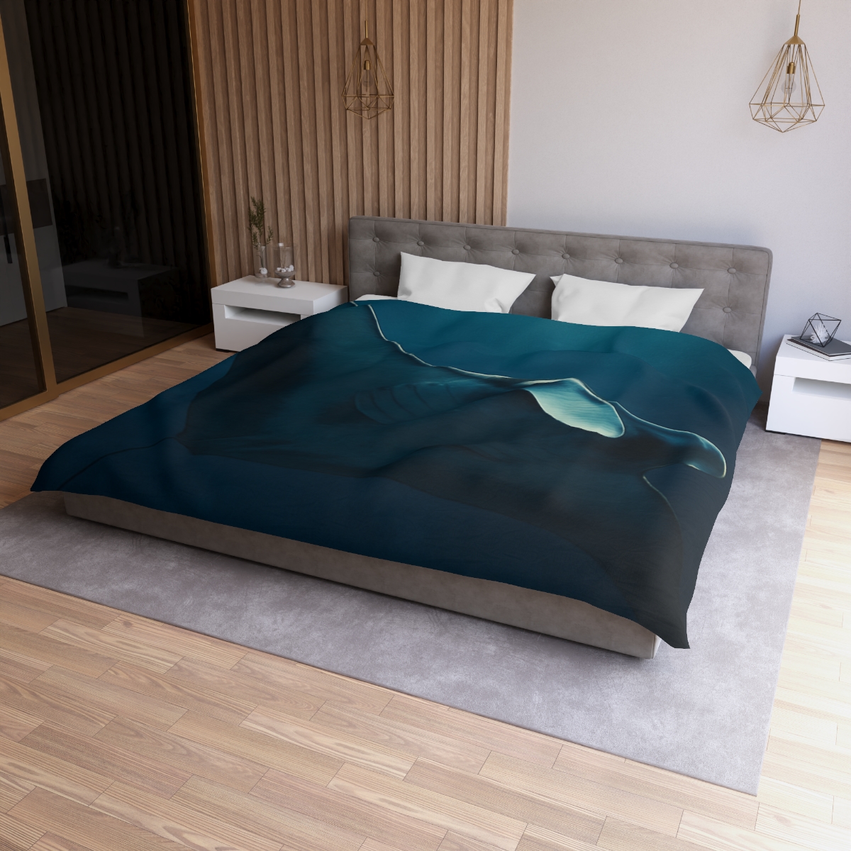 Starlit Glide Manta Ray stylish duvet covers