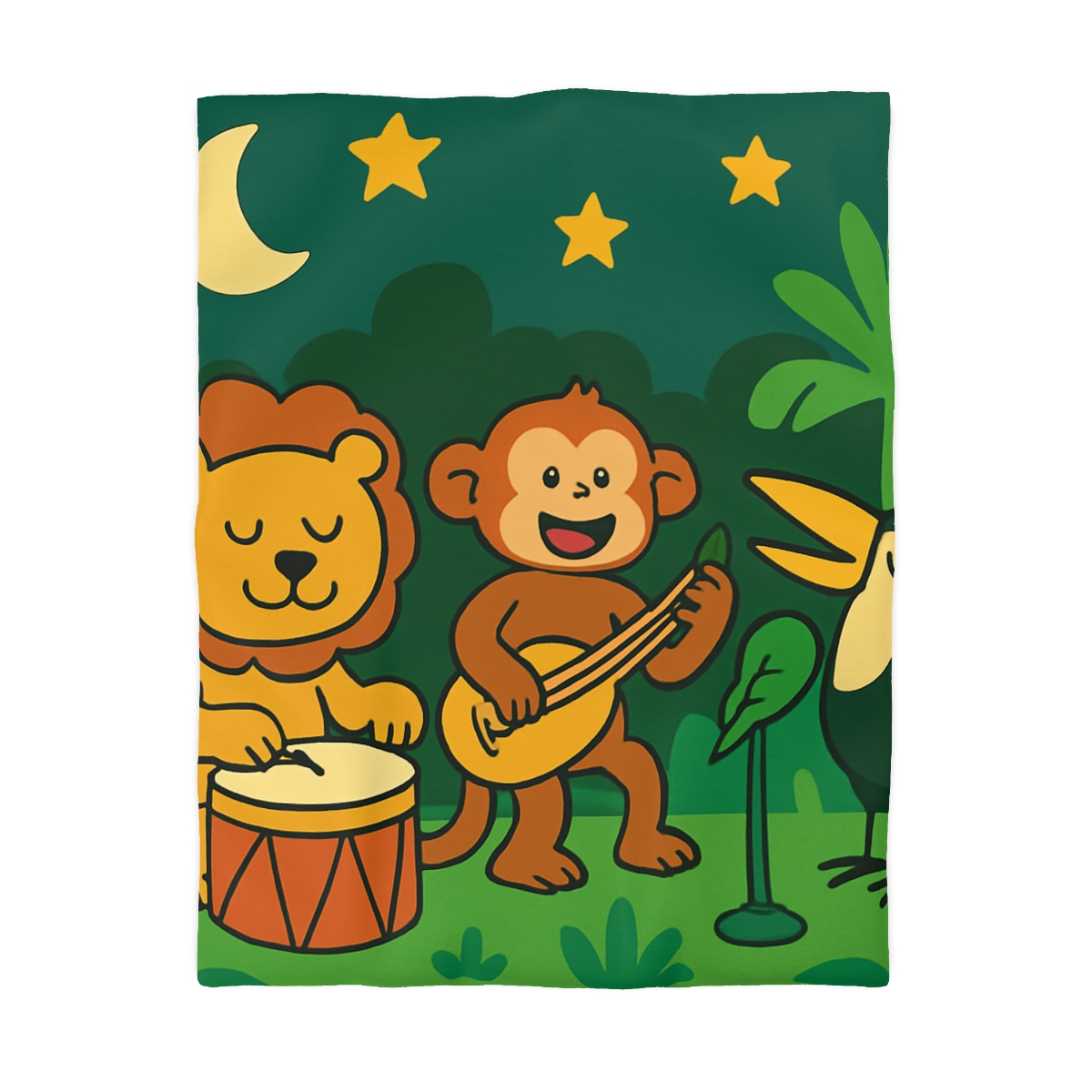 Moonlight Jungle Orchestra personalized bedding duvets