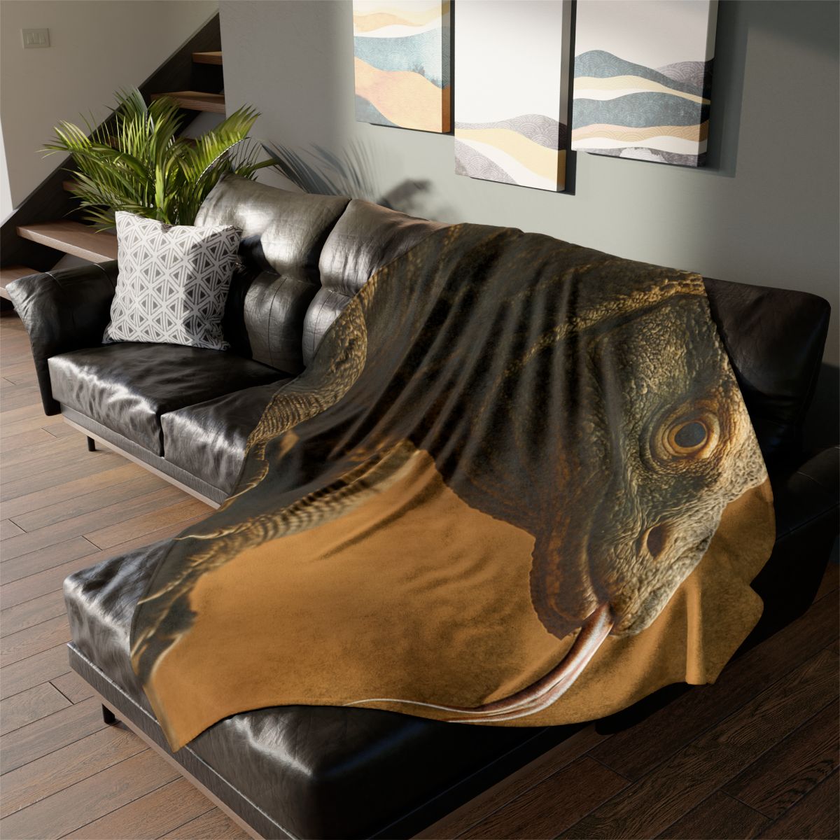 Ancient Sentinel Komodo Dragon stylish throw blankets