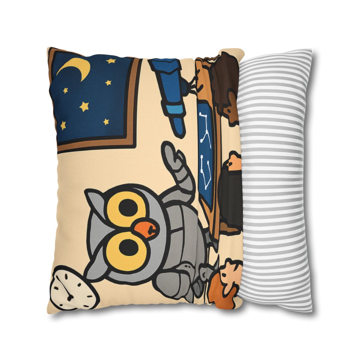 Robot Owl Telescope Workshop personalized pillow covers