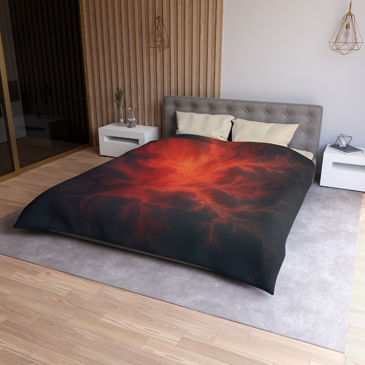 Fractal Nebula Tidal Bloom stylish duvet covers