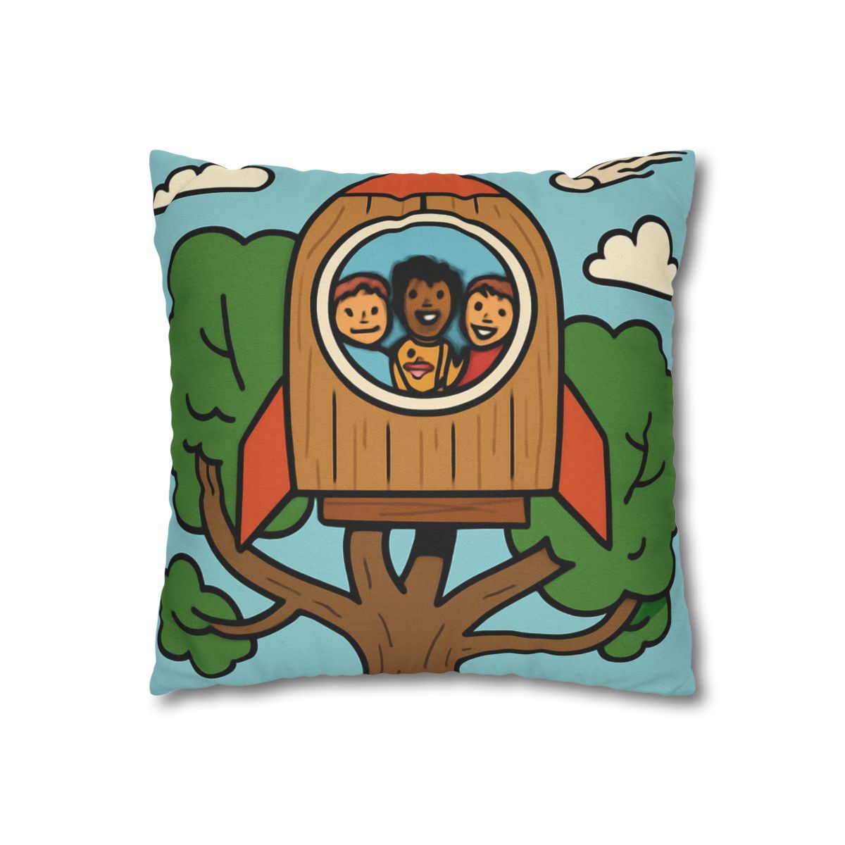 Time Traveling Treehouse Rocket stylish decorative pillowcases