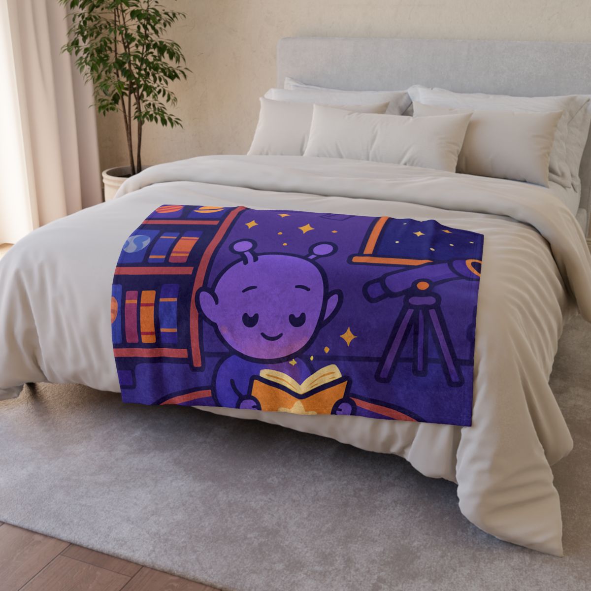 Library Of Floating Star Books stylish throw blankets