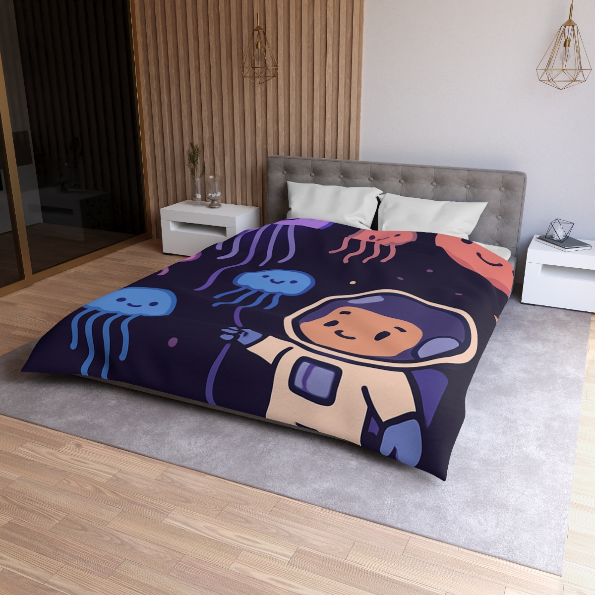 Galaxy Garden Of Floating Jellyfish trendy bedroom duvets