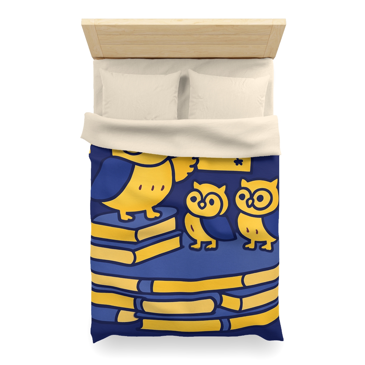 Starlight Library Run By Owls designer printed duvets