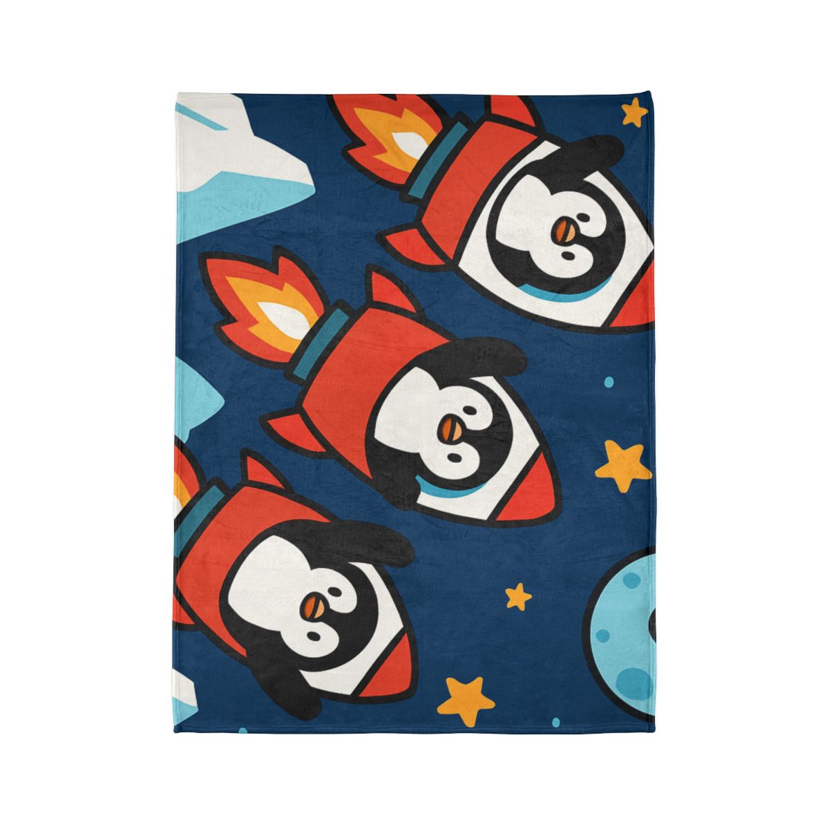 Rocket Penguin Crew trendy patterned blankets