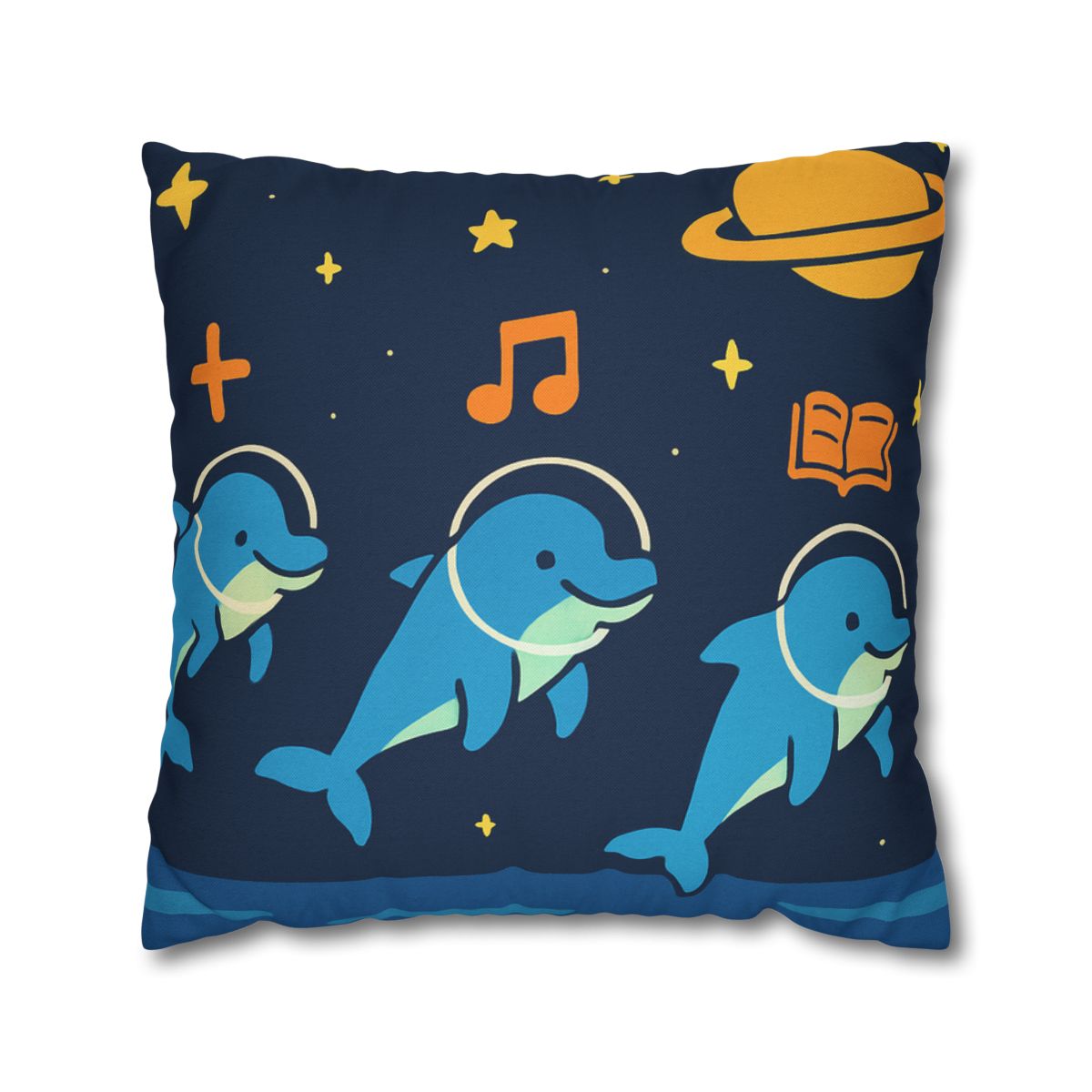 Space School Of The Ocean Dolphins designer print pillow cases
