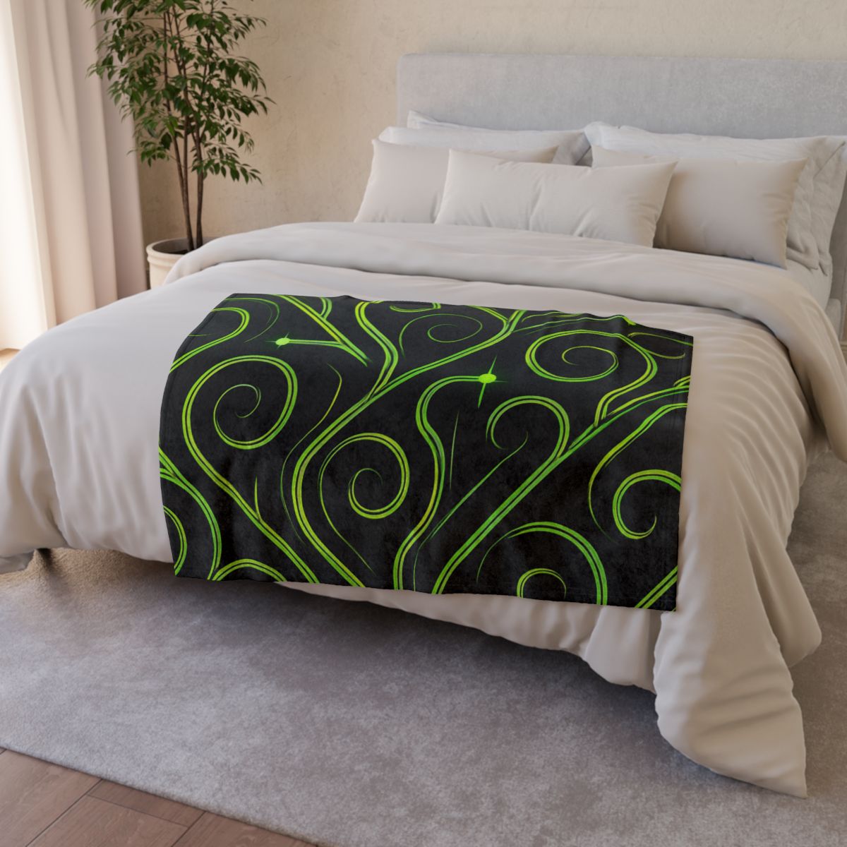 Vine Curl Circuitry stylish throw blankets