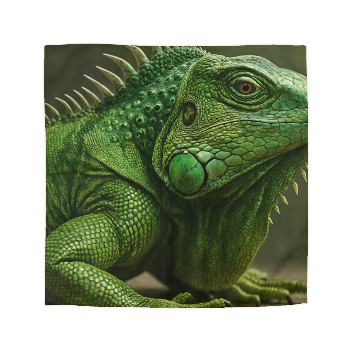 Stone Quiet Green Iguana personalized bedding duvets