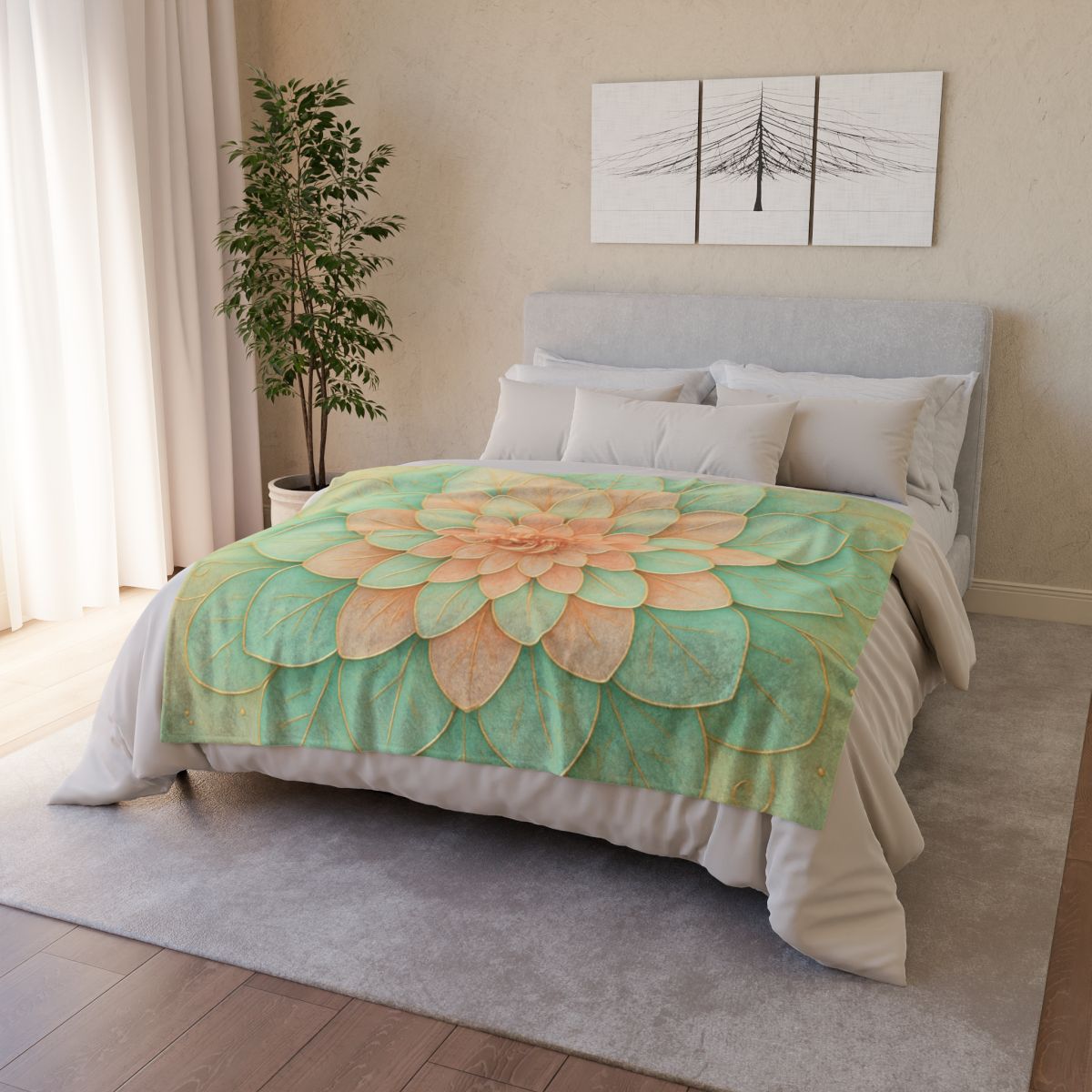 Petal Spiral Mosaic decorative home blankets