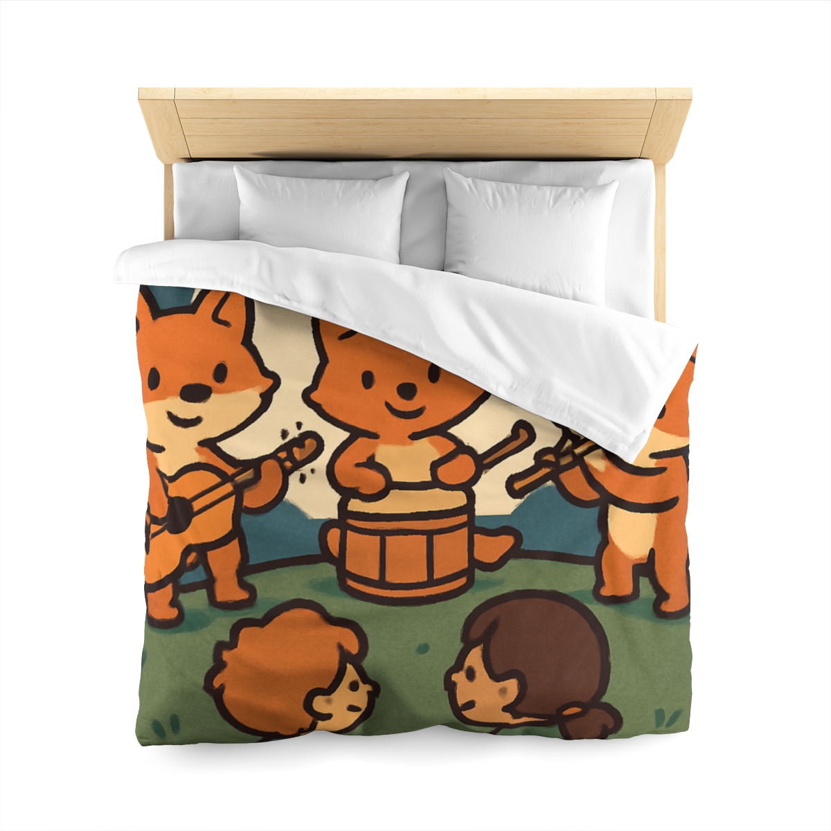 Moonlight Music Fox Band designer printed duvets