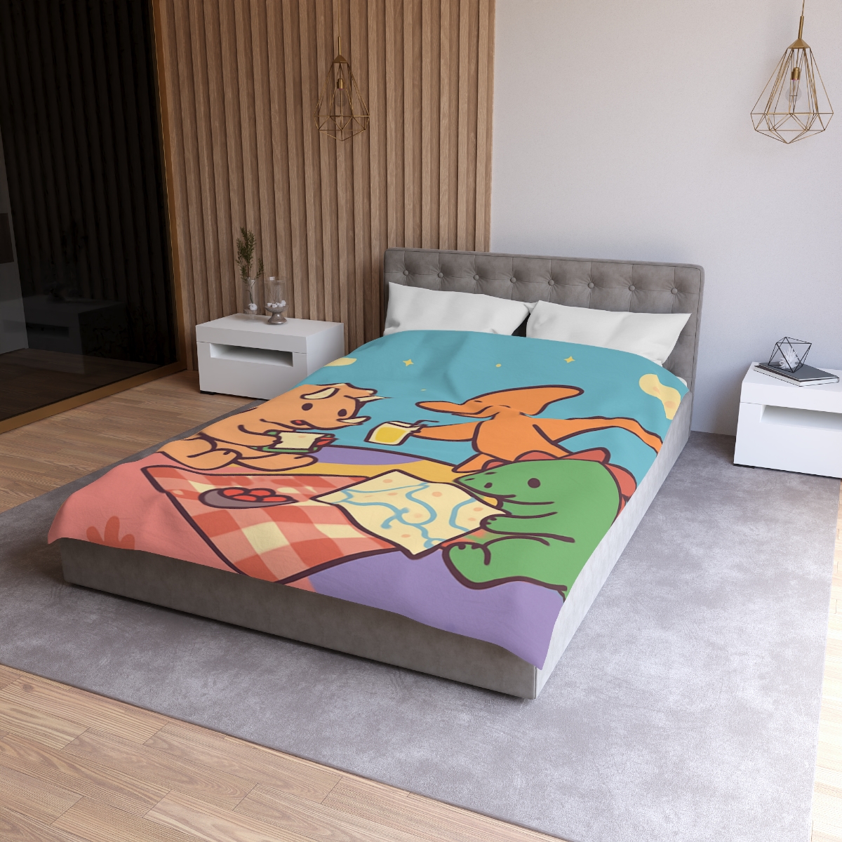 Planet Picnic With Dinosaurs duvets for gifts