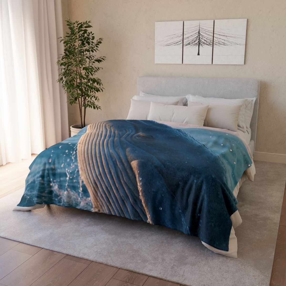 Ocean Song Blue Whale stylish throw blankets