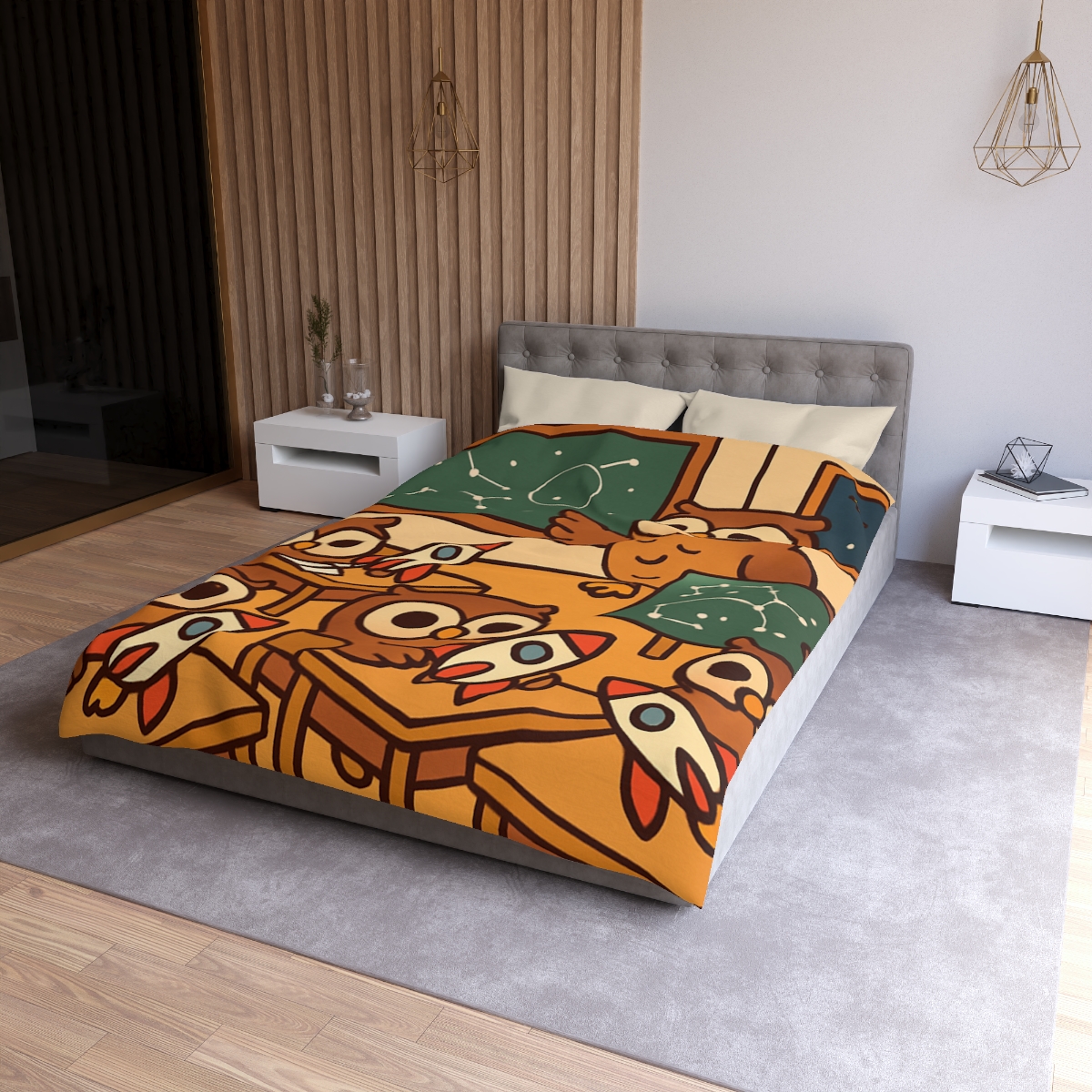 Rocket School Of Owls stylish duvet covers