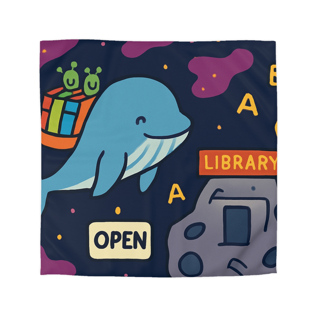 Nebula Library Whale trendy bedroom duvets