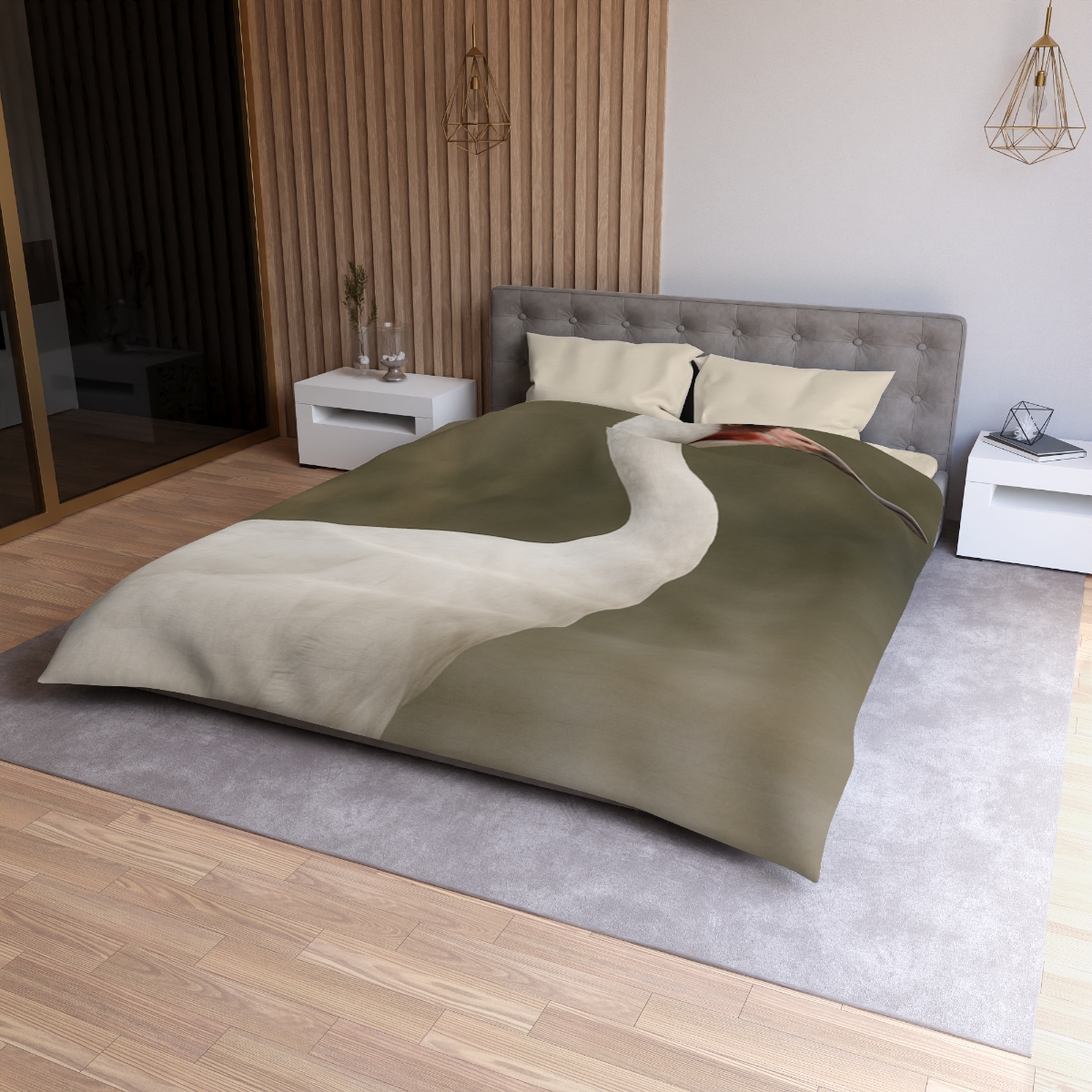 Silver Poise Whooping Crane trendy bedroom duvets