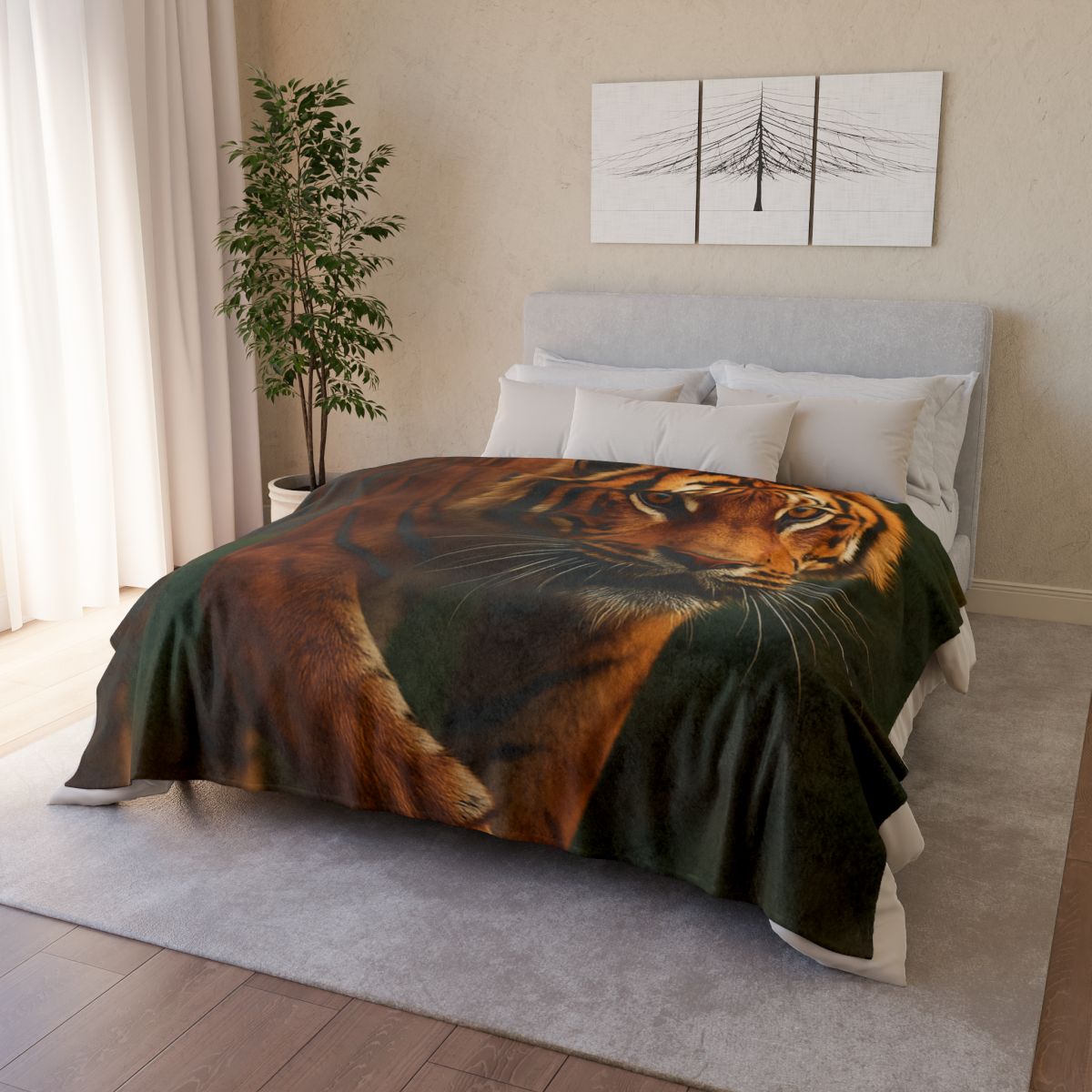 Forest Stalker Bengal Tiger stylish throw blankets