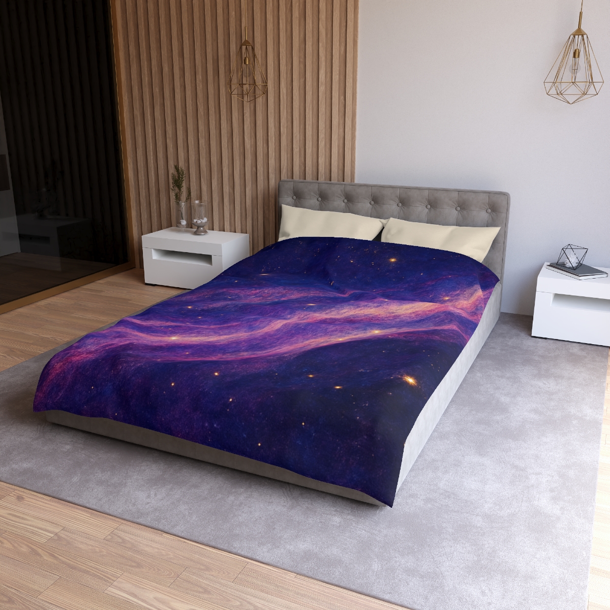 Celestial Veil Of Radiant Nebula unique patterned duvets