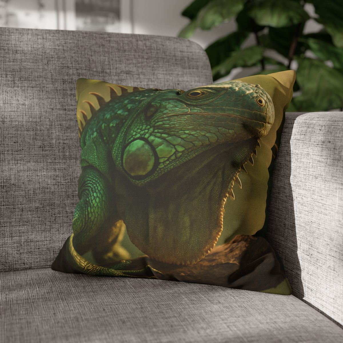 Sunlit Armor Green Iguana personalized pillow covers