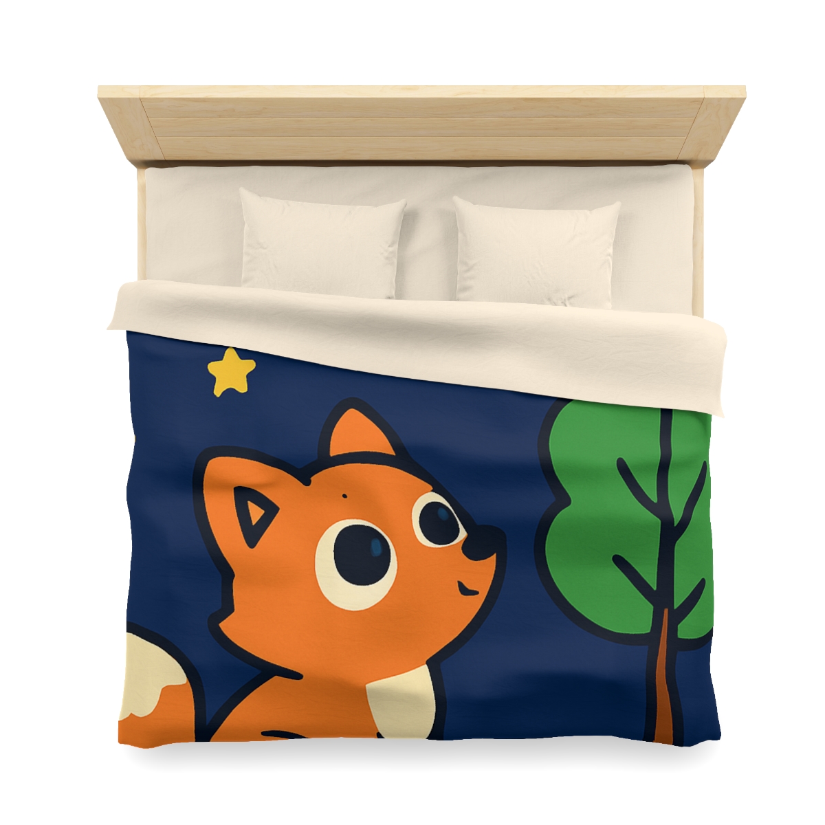 Cosmic Forest Fox And The Shooting Stars soft comforter duvets