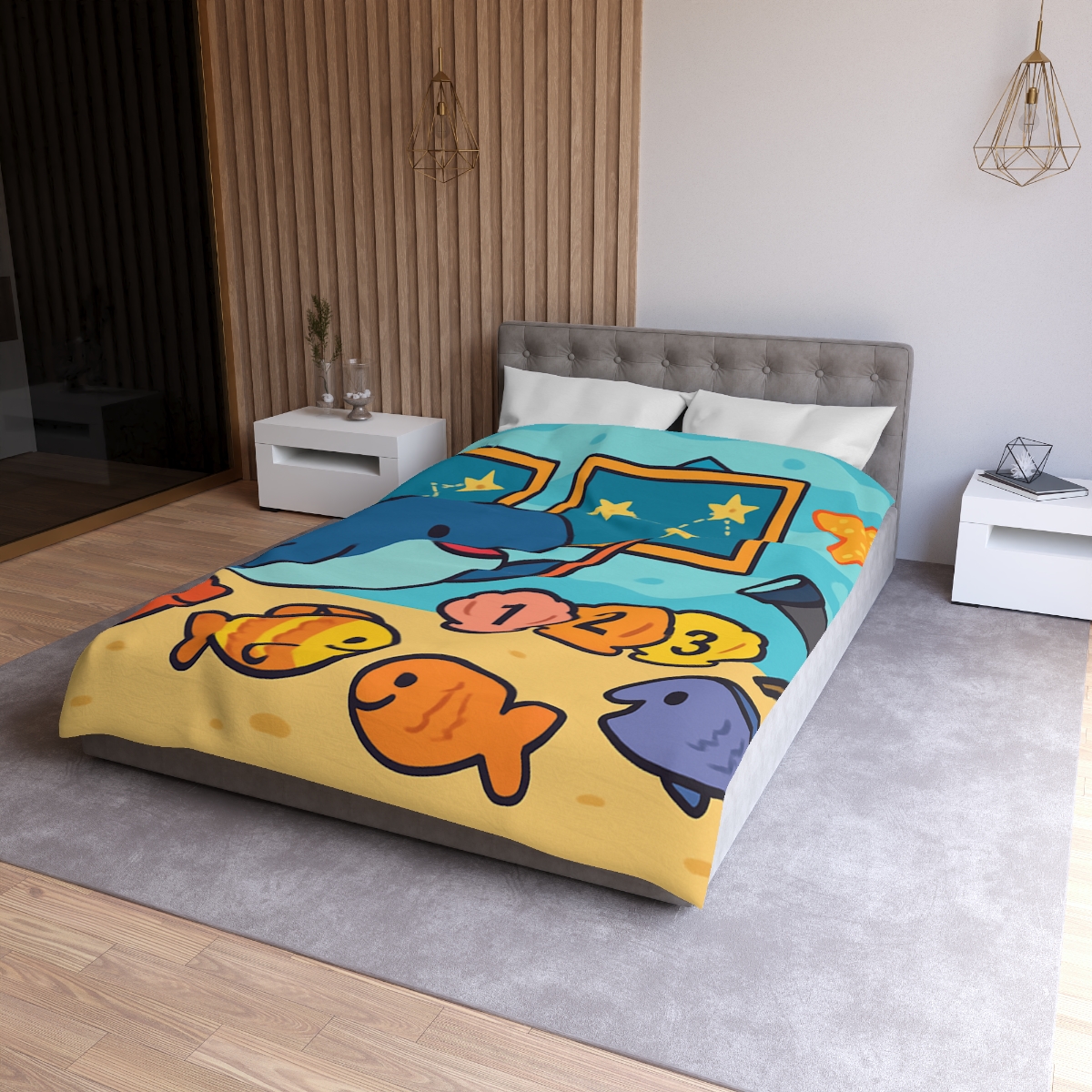 Cosmic Coral Classroom unique patterned duvets