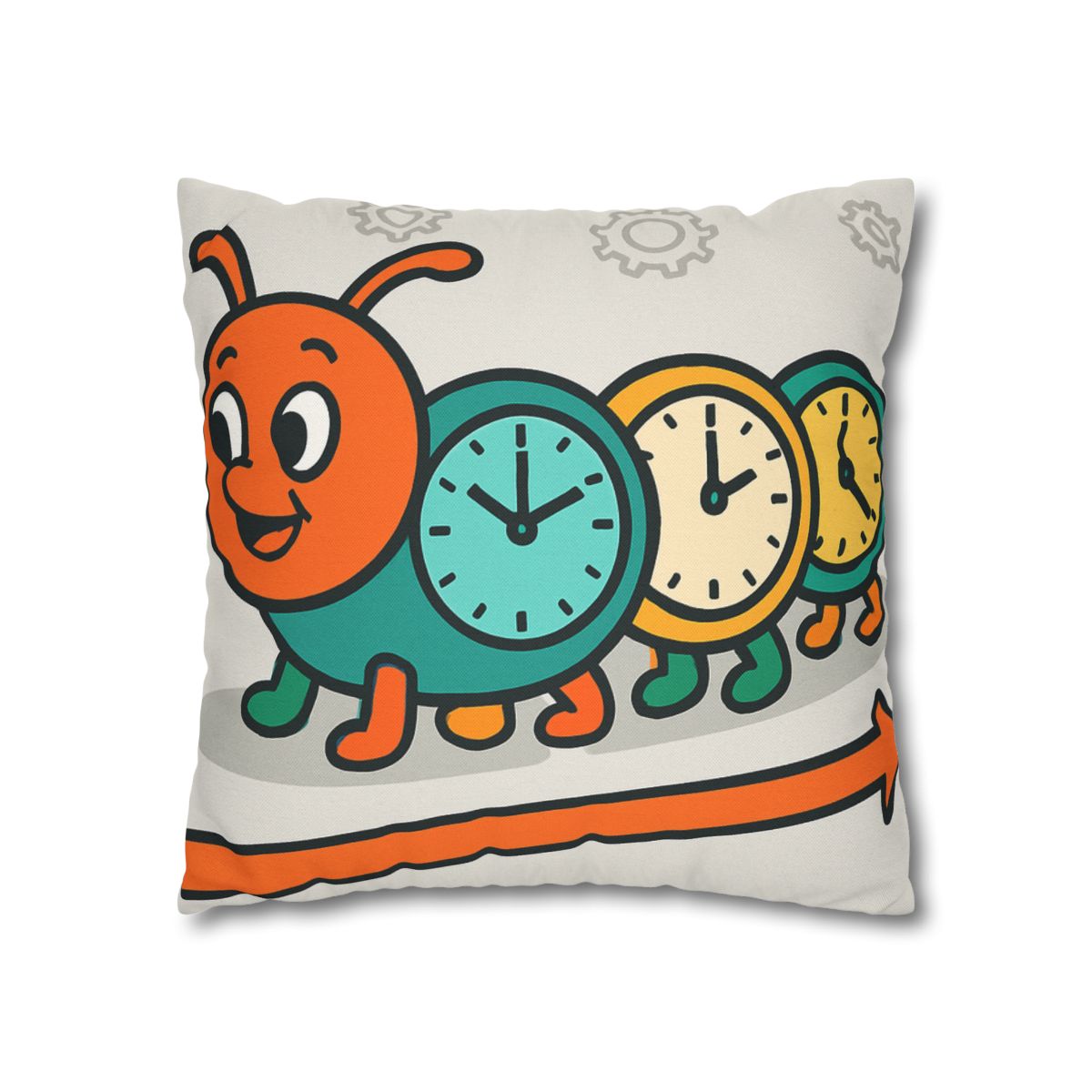 Clockwork Caterpillar Time Trek trendy patterned pillow cases