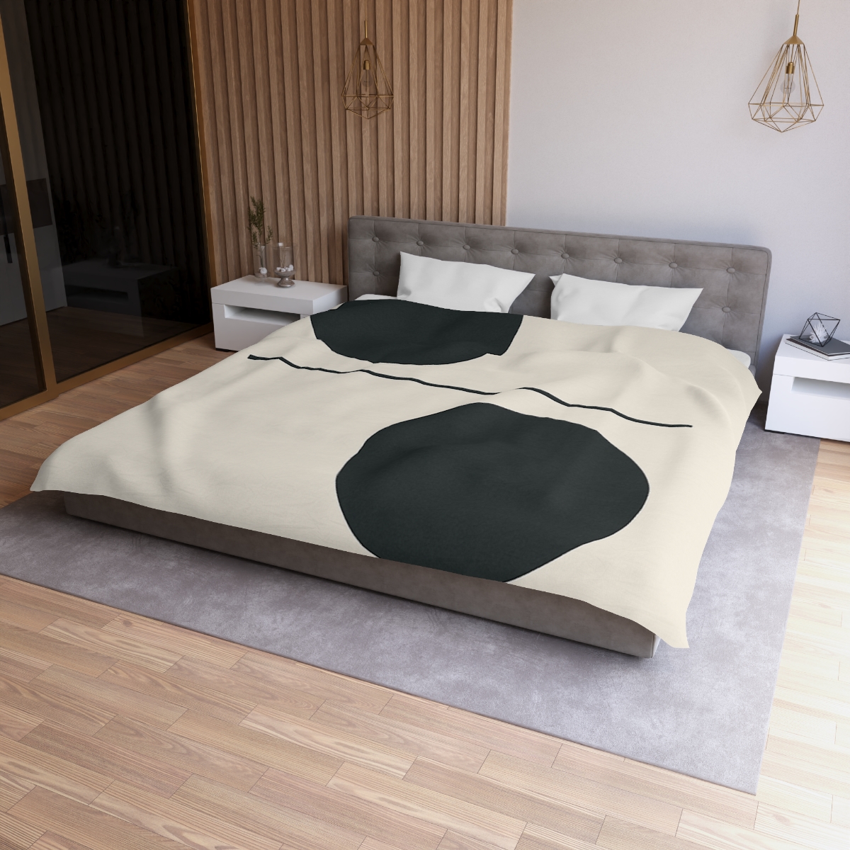 Offset Circle Bar Pairing soft comforter duvets