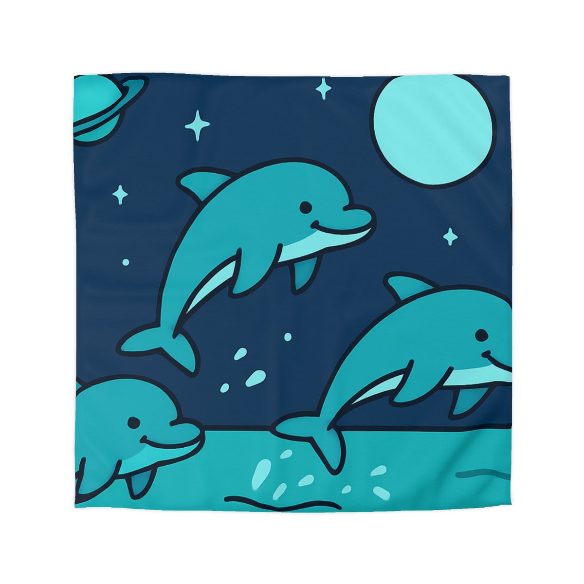 Starlight Sea And The Cosmic Dolphins personalized bedding duvets