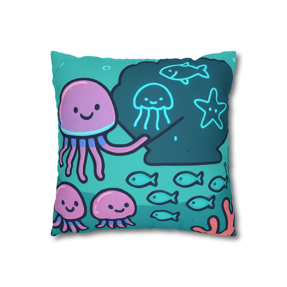Bioluminescent Reef School With Glow Jellyfish custom pillow cases