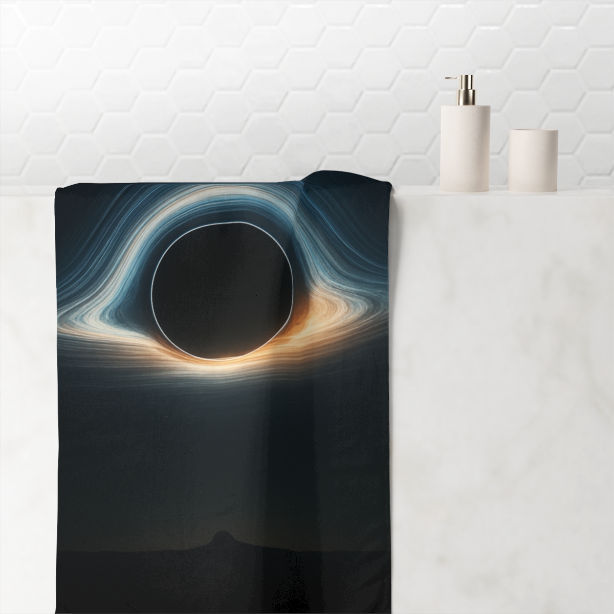 Black Hole Silhouette Vista soft cotton towels