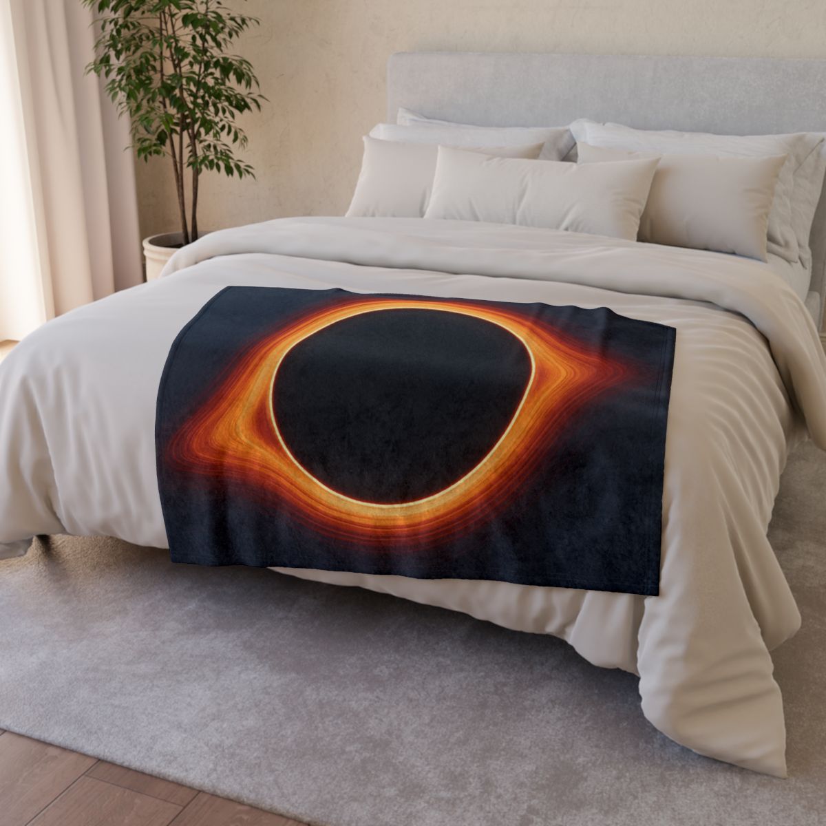 Black Hole Silhouette stylish throw blankets