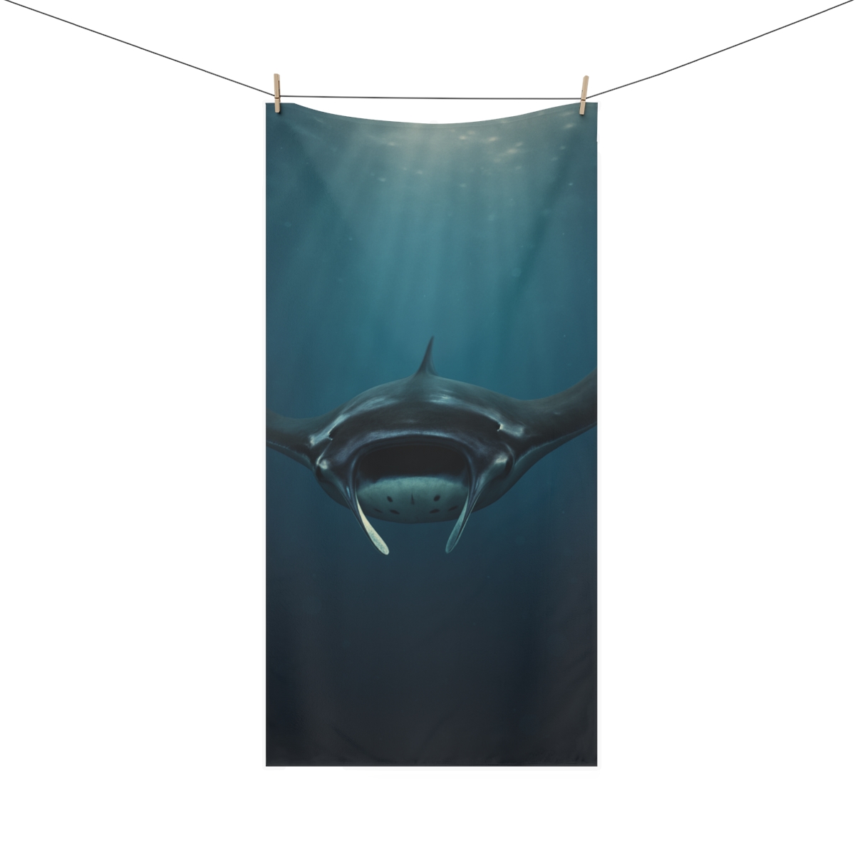 Blue Wing Manta Ray unique gift towels