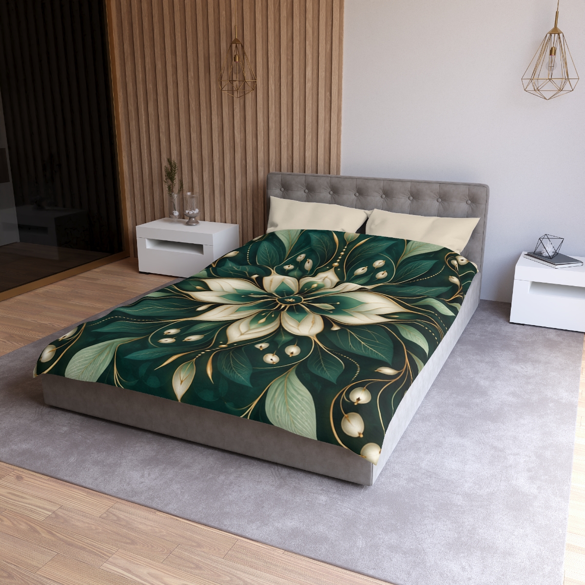 Botanical Cipher Bloom trendy bedroom duvets [AI-76483a37-b5fed2d89191]