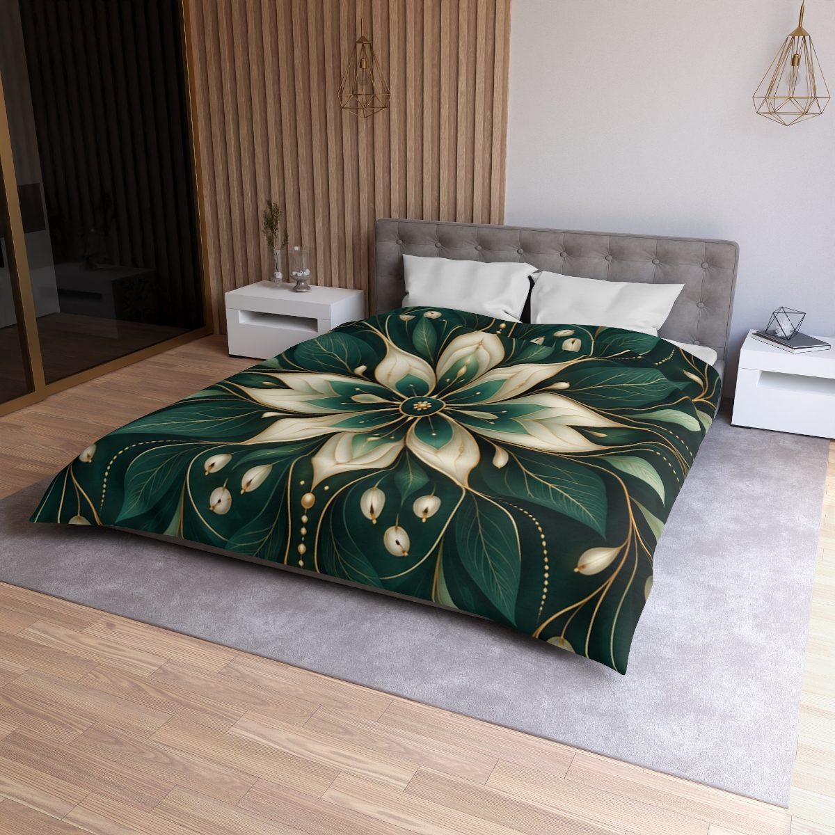 Botanical Cipher Bloom trendy bedroom duvets [AI-76483a37-879d8424407b]