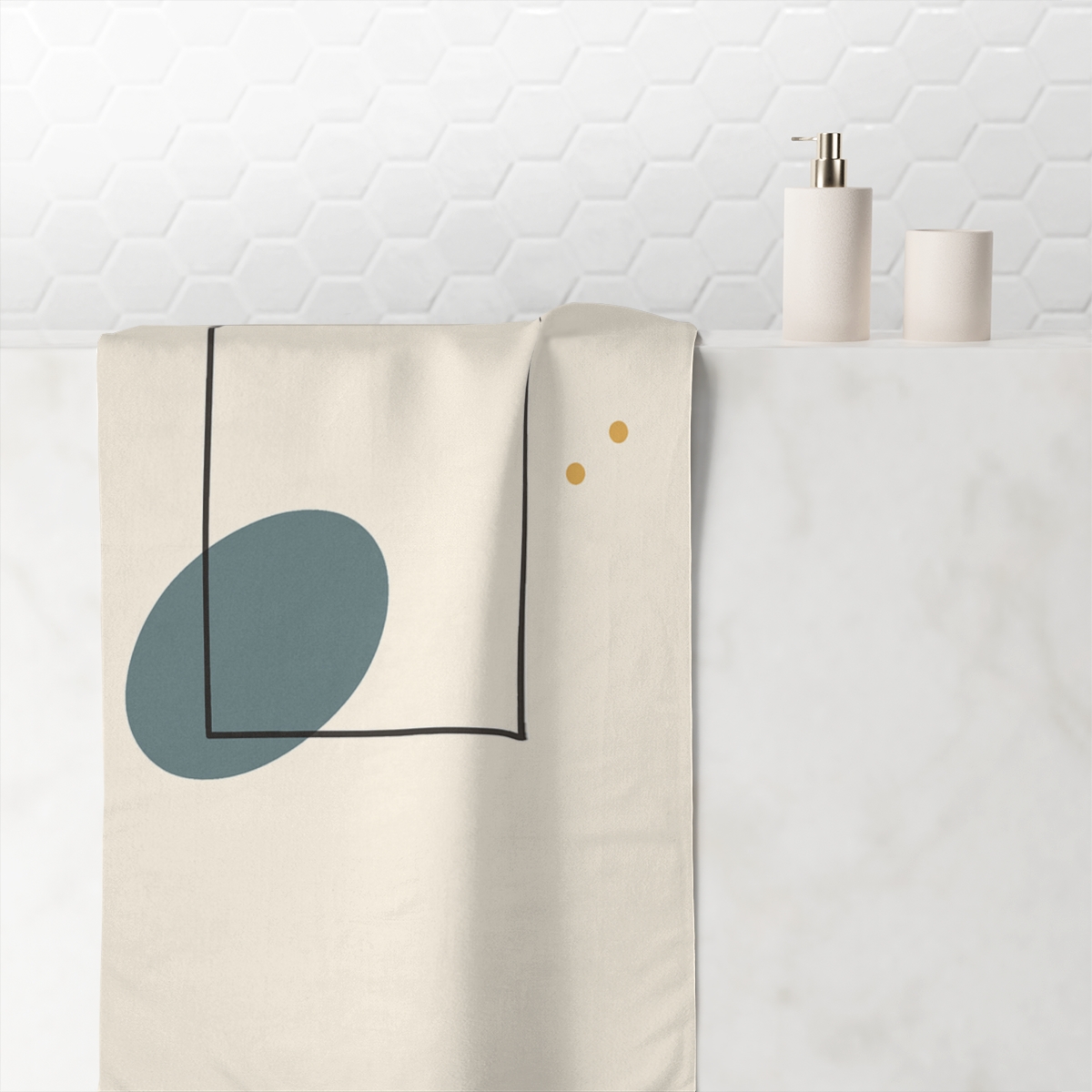 Broken Frame With Drifting Oval designer printed towels