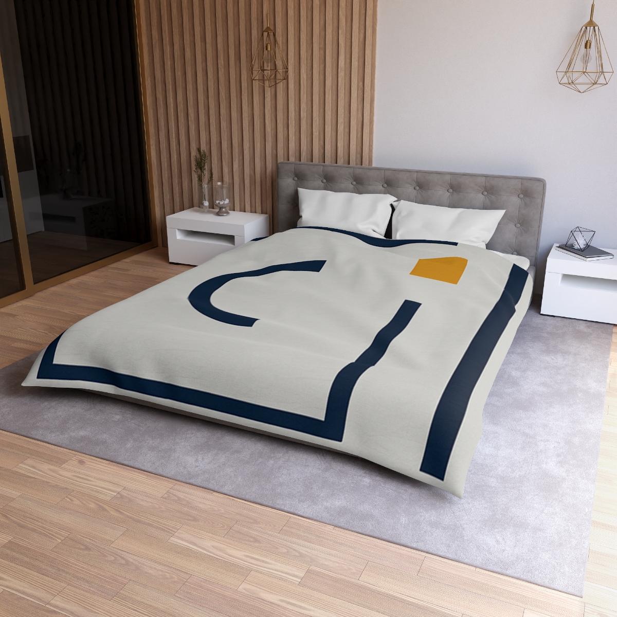 Broken Frame With Floating Arc custom duvets