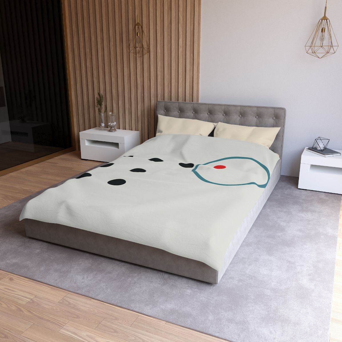 Broken Grid With One Orbit Ring designer printed duvets