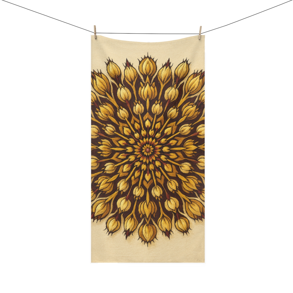 Bud Burst Radial Tapestry personalized bath towels