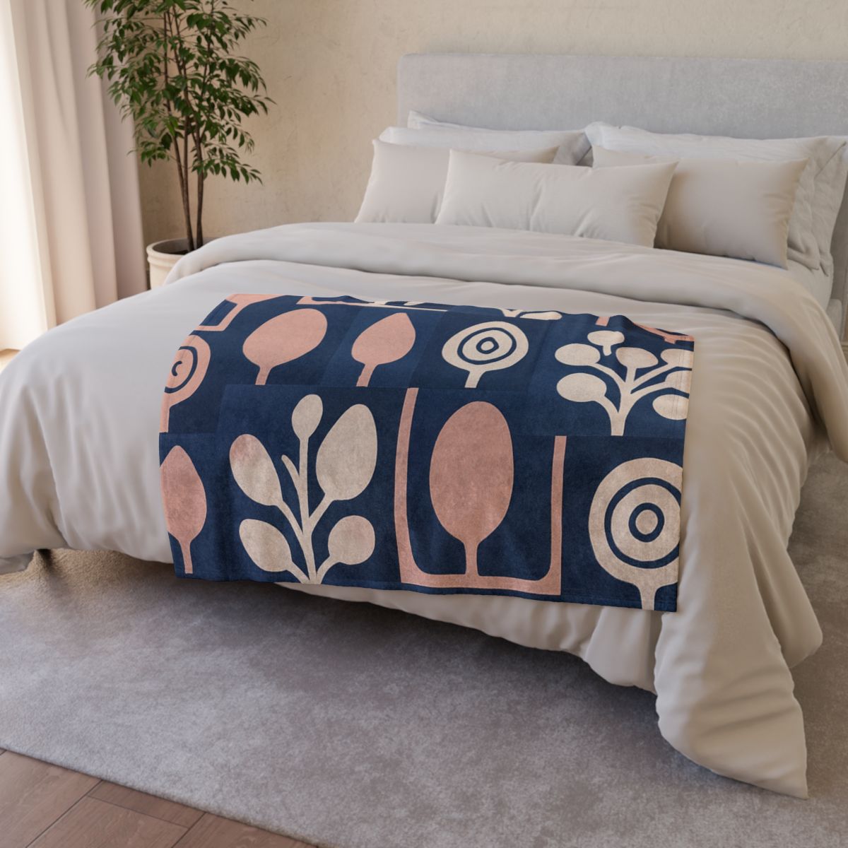 Bud Cluster Mosaic designer printed blankets
