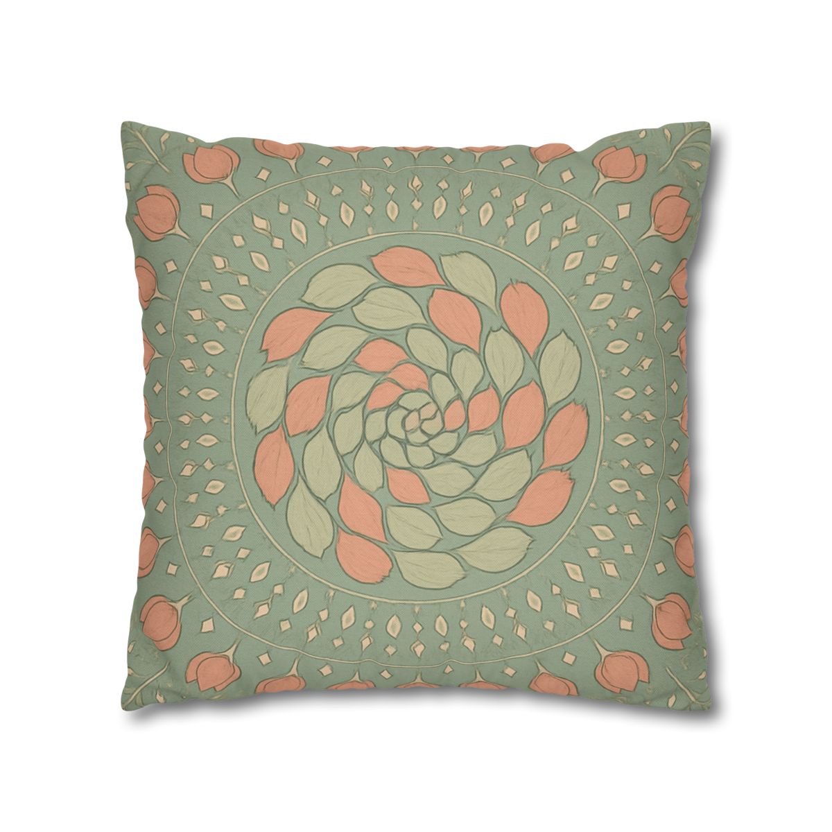 Bud Spiral Mandala designer print pillow cases
