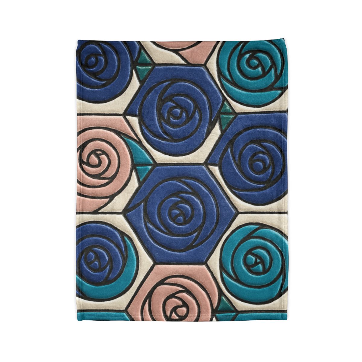 Bud Spiral Mosaic Tiles soft fleece blankets