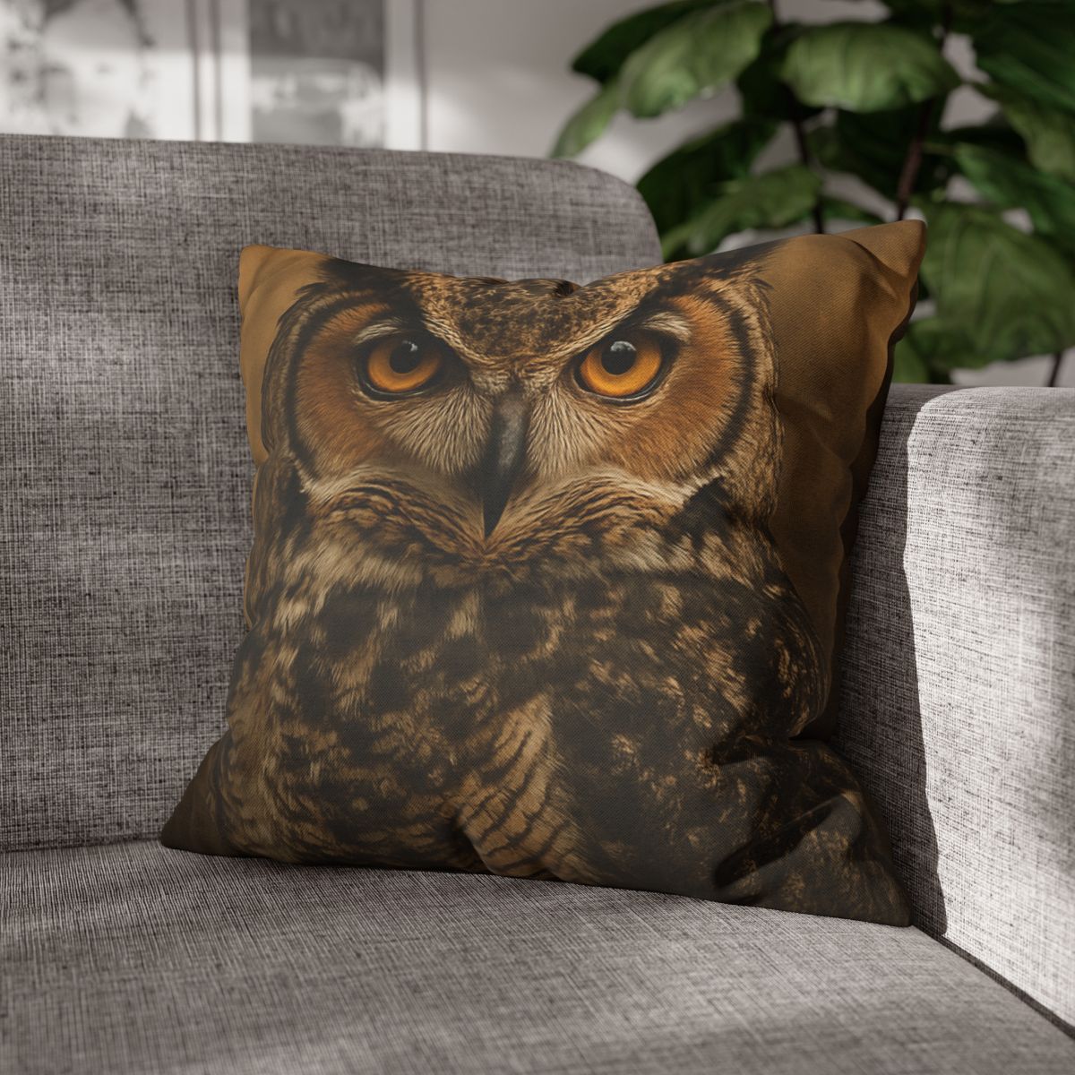Amber Vigil Great Horned Owl personalized pillow covers