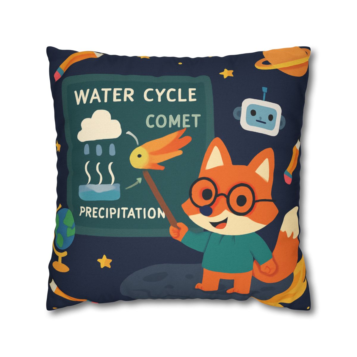 Comet Classroom With Professor Fox soft cotton pillow cases